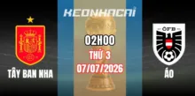Tỷ lệ kèo Tây Ban Nha vs Áo – Vòng knock-out World Cup 02h00 ngày 03/07/2026