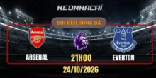 Soi kèo Arsenal vs Everton – Vòng 9, Ngoại hạng Anh 21h00 24/10/2026